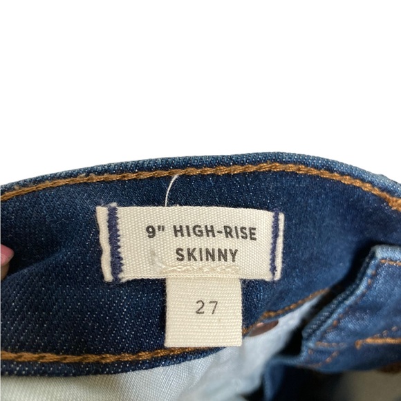 Madewell 9” High Rise Skinny Jeans Blue Whiskers Style j4624 Size 27 - Picture 13 of 14